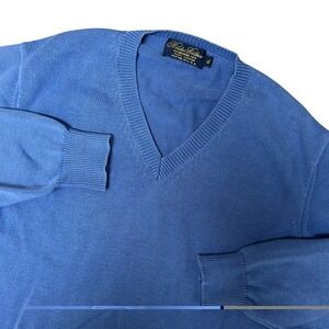 VTG Brooks Brothers Sweater Mens Size XL USA Made Preppy Knit Blue